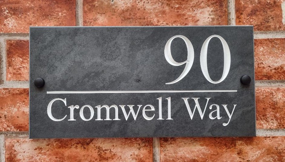 Slate Address Sign 300mm X 150mm House Sign Shop